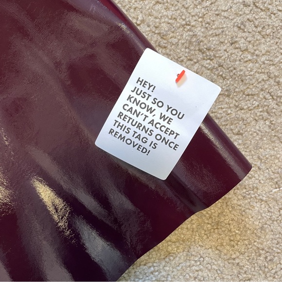 ASOS design premium corseted vinyl bandeau midi dress in oxblood size 2 - Picture 3 of 13